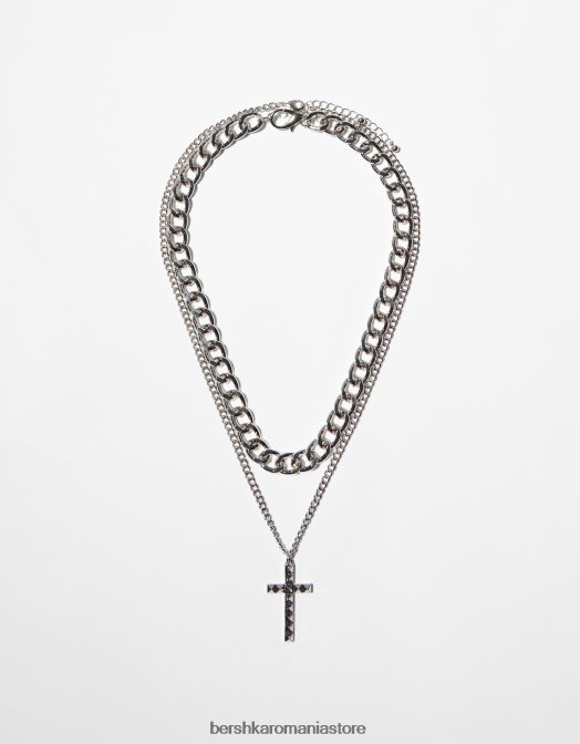 Bershka bărbați colier cruce argint Z86D3682 accesorii
