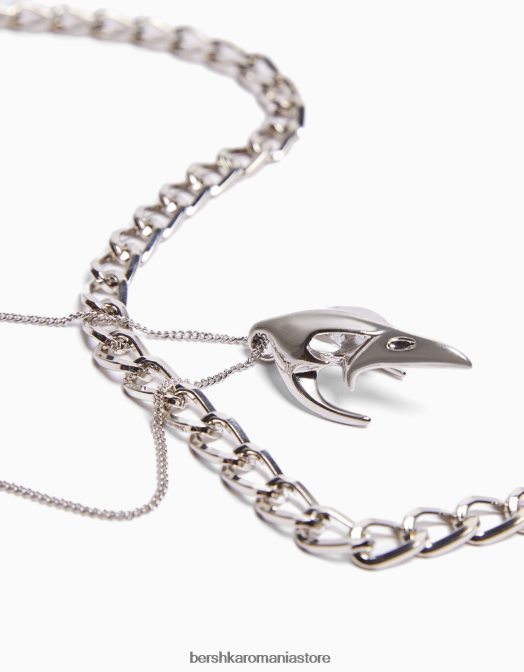 Bershka bărbați colier cu craniu argint Z86D3687 accesorii