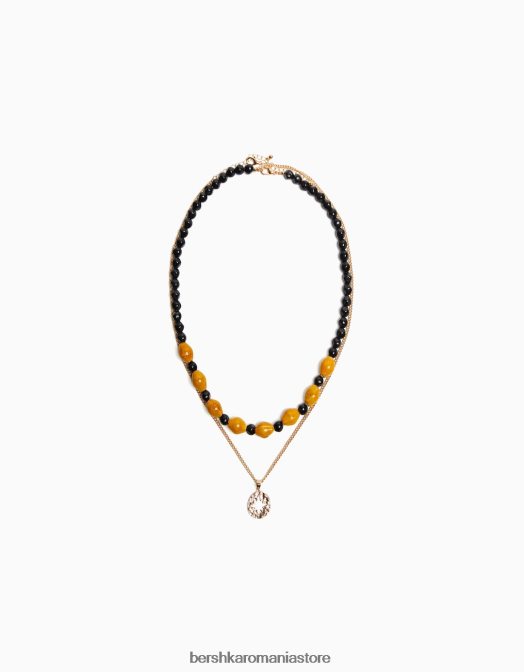 Bershka bărbați colier cu farmec cu margele negru Z86D3672 accesorii