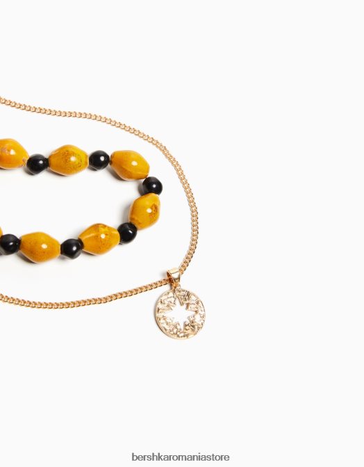 Bershka bărbați colier cu farmec cu margele negru Z86D3672 accesorii