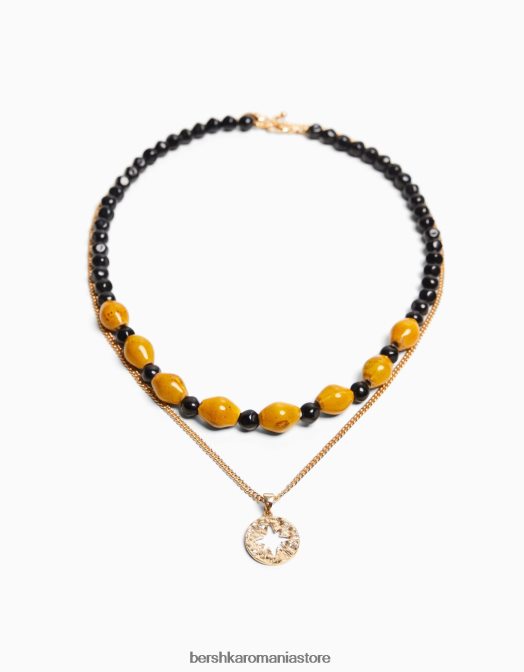 Bershka bărbați colier cu farmec cu margele negru Z86D3672 accesorii