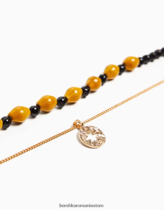 Bershka bărbați colier cu farmec cu margele negru Z86D3672 accesorii