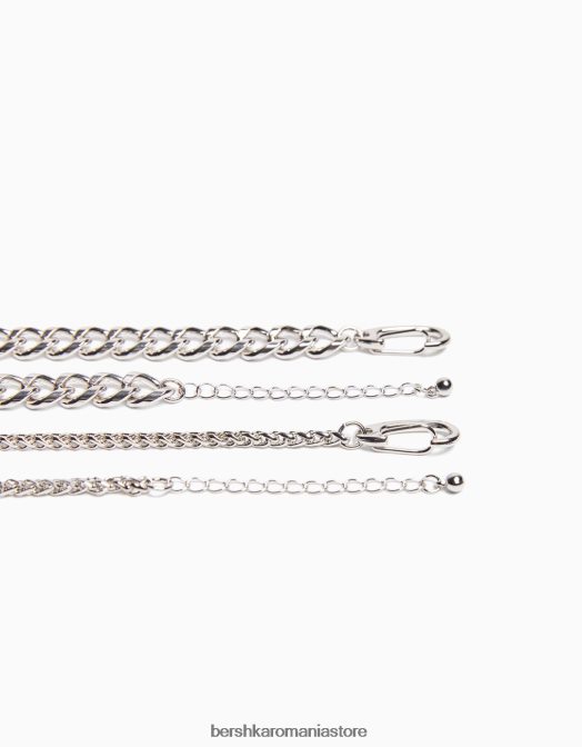 Bershka bărbați colier cu lacăt argint Z86D3688 accesorii