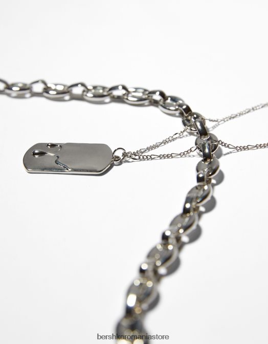 Bershka bărbați colier de etichetă argint Z86D3683 accesorii