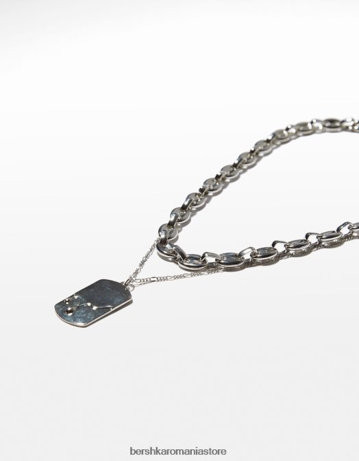 Bershka bărbați colier de etichetă argint Z86D3683 accesorii