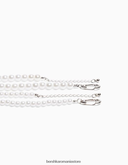 Bershka bărbați colier de perle artificiale alb Z86D3664 accesorii