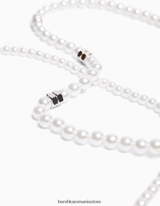 Bershka bărbați colier de perle artificiale alb Z86D3664 accesorii