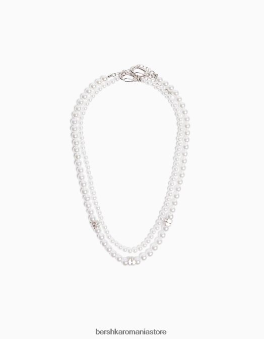 Bershka bărbați colier de perle artificiale alb Z86D3664 accesorii