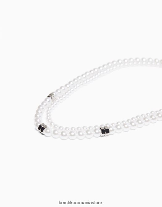 Bershka bărbați colier de perle artificiale alb Z86D3664 accesorii