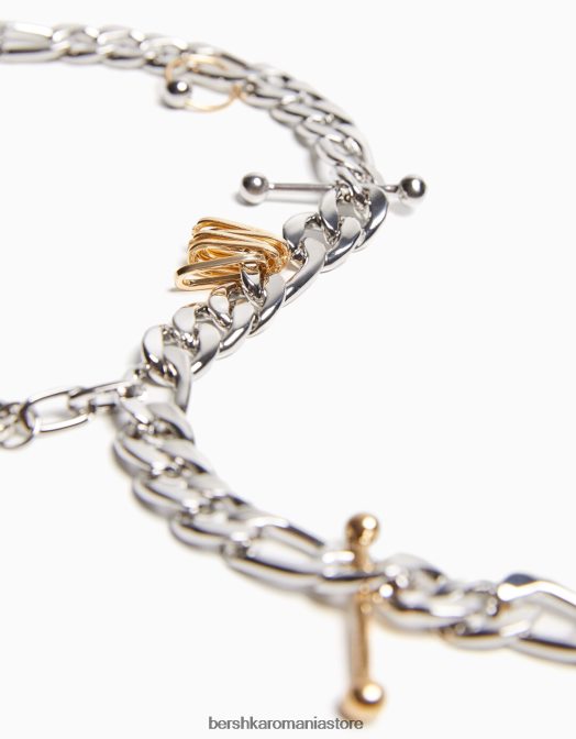 Bershka bărbați colier piercing argint Z86D3692 accesorii