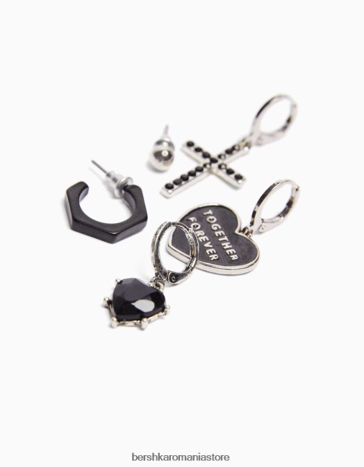 Bershka bărbați pachet 10 cercei de dragoste argint Z86D3668 accesorii