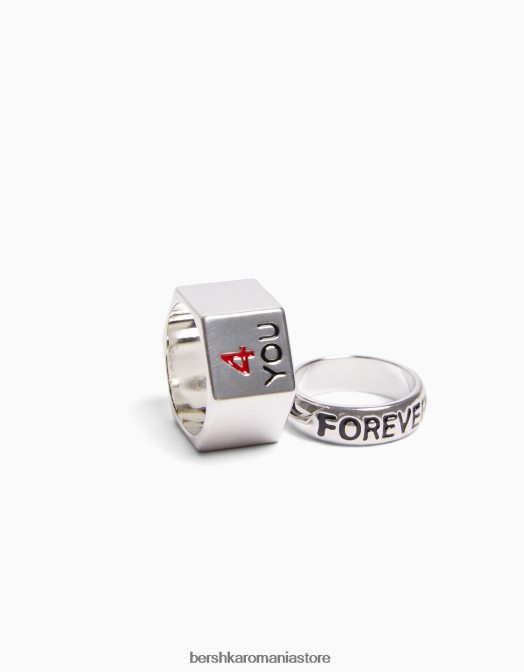 Bershka bărbați pachet 3 inele de dragoste argint Z86D3646 accesorii