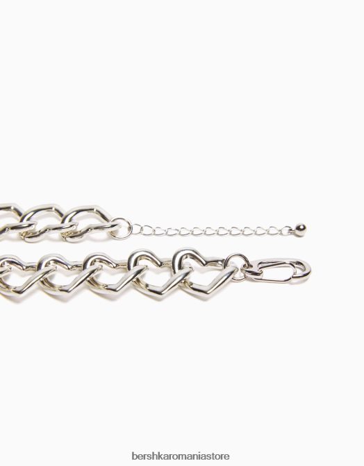 Bershka bărbați pachet 3 inele și colier argint Z86D3677 accesorii