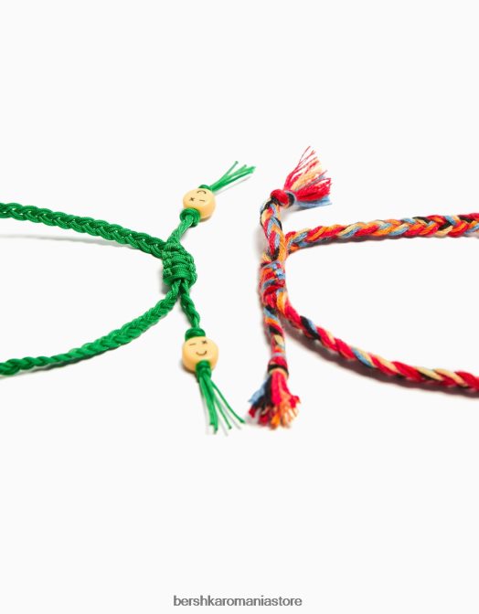 Bershka bărbați pachet de 2 coliere cu margele roșu Z86D3676 accesorii