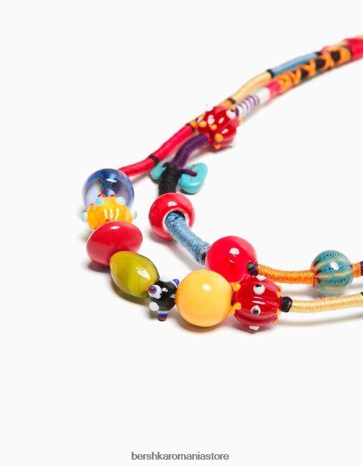 Bershka bărbați pachet de 2 coliere cu margele roșu Z86D3676 accesorii