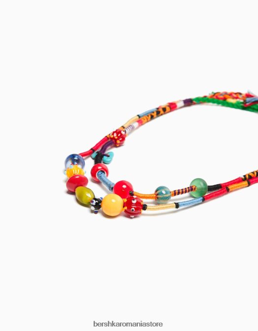 Bershka bărbați pachet de 2 coliere cu margele roșu Z86D3676 accesorii