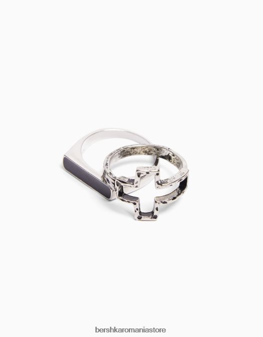 Bershka bărbați pachet de 3 inele innodate argint Z86D3649 accesorii