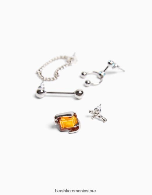 Bershka bărbați pachet de 5 cercei piercing argint Z86D3667 accesorii