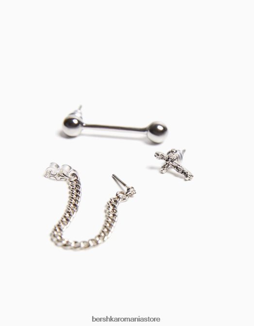 Bershka bărbați pachet de 5 cercei piercing argint Z86D3667 accesorii