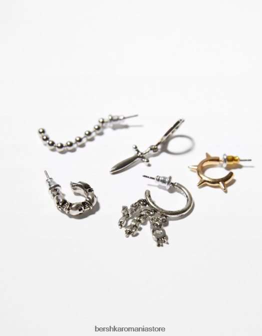 Bershka bărbați set de 10 cercei argint Z86D3669 accesorii