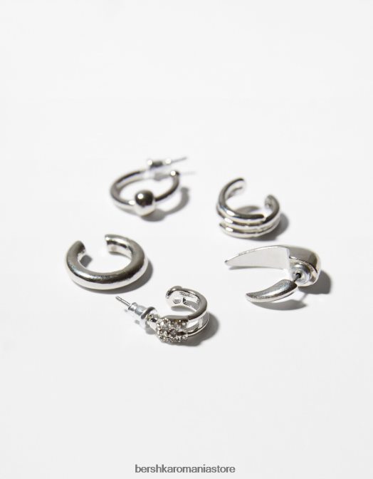 Bershka bărbați set de 10 cercei argint Z86D3669 accesorii