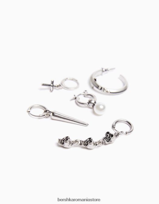 Bershka bărbați set de 10 cercei cruce argint Z86D3670 accesorii