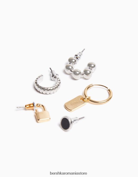 Bershka bărbați set de 10 cercei cruce argint Z86D3670 accesorii