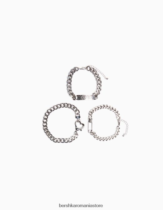 Bershka bărbați set de 3 bratari cu lant argint Z86D3655 accesorii