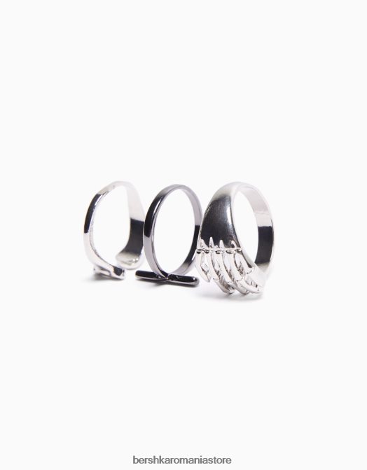 Bershka bărbați set de 3 inele argint Z86D3650 accesorii