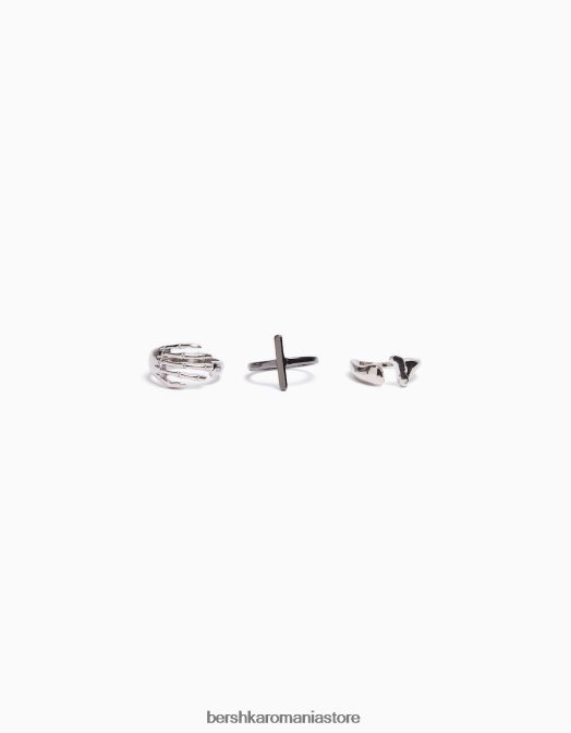 Bershka bărbați set de 3 inele argint Z86D3650 accesorii