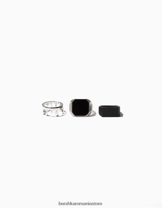 Bershka bărbați set de 3 inele argint Z86D3660 accesorii