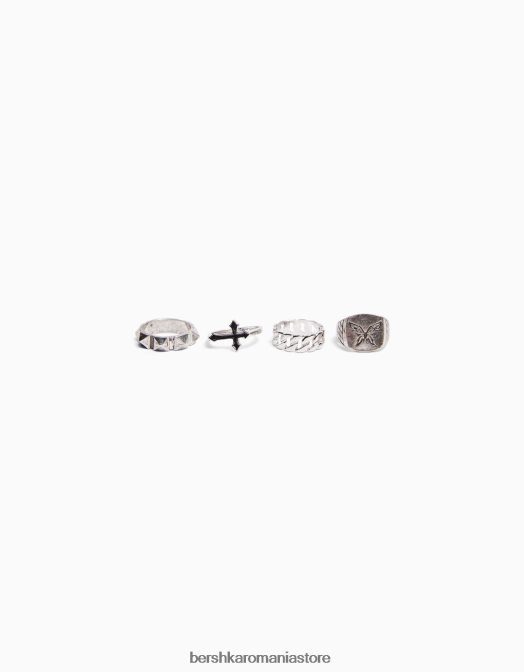Bershka bărbați set de 4 inele argint Z86D3654 accesorii