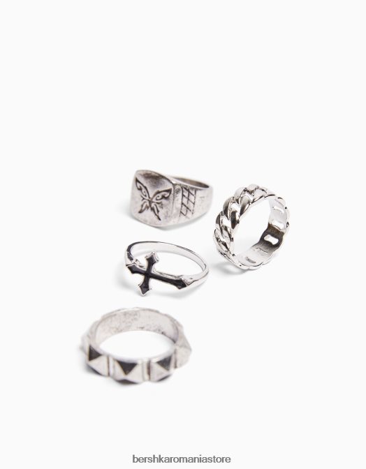 Bershka bărbați set de 4 inele argint Z86D3654 accesorii