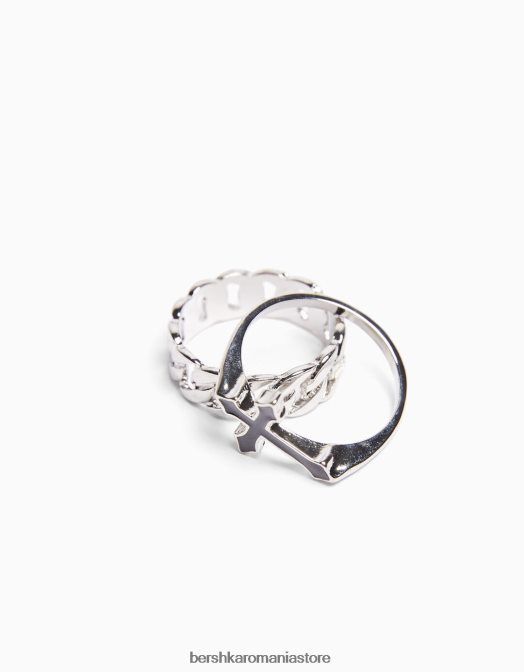 Bershka bărbați set de 4 inele argint Z86D3654 accesorii