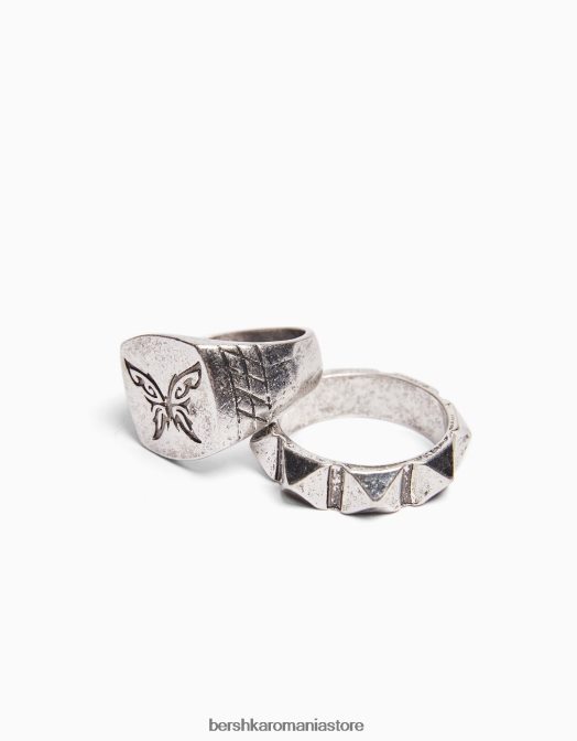 Bershka bărbați set de 4 inele argint Z86D3654 accesorii