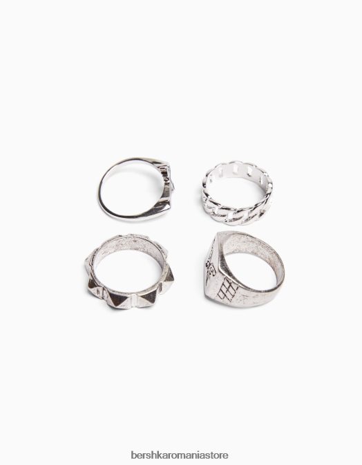 Bershka bărbați set de 4 inele argint Z86D3654 accesorii