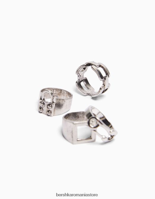 Bershka bărbați set de 4 lanțuri de lacăt argint Z86D3652 accesorii