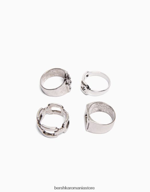 Bershka bărbați set de 4 lanțuri de lacăt argint Z86D3652 accesorii