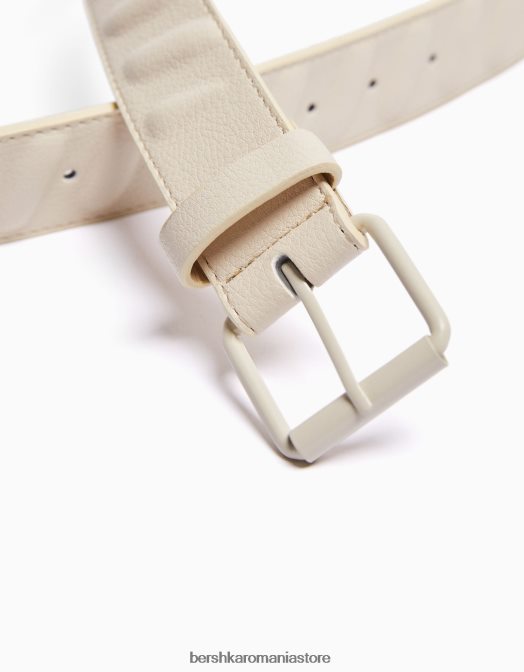 Bershka bărbați centura din imitatie de piele cremă Z86D3633 accesorii