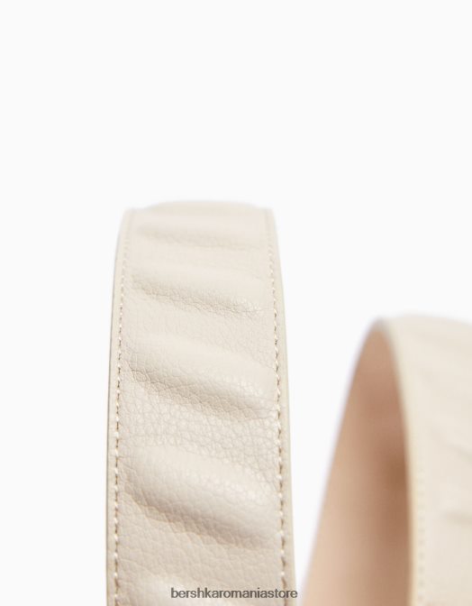 Bershka bărbați centura din imitatie de piele cremă Z86D3633 accesorii