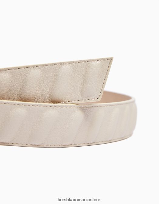 Bershka bărbați centura din imitatie de piele cremă Z86D3633 accesorii