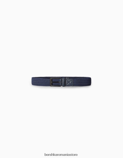 Bershka bărbați centura din imitatie de piele impletita marina Z86D3644 accesorii