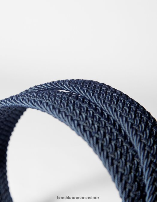 Bershka bărbați centura din imitatie de piele impletita marina Z86D3644 accesorii