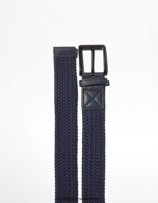 Bershka bărbați centura din imitatie de piele impletita marina Z86D3644 accesorii