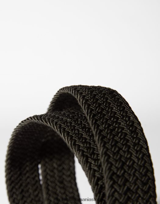 Bershka bărbați centura din imitatie de piele impletita negru Z86D3627 accesorii