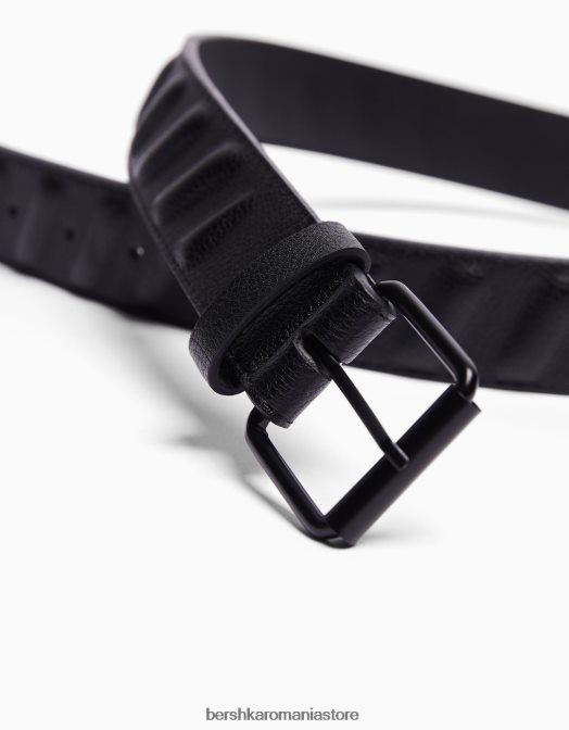 Bershka bărbați centura din imitatie de piele negru Z86D3634 accesorii