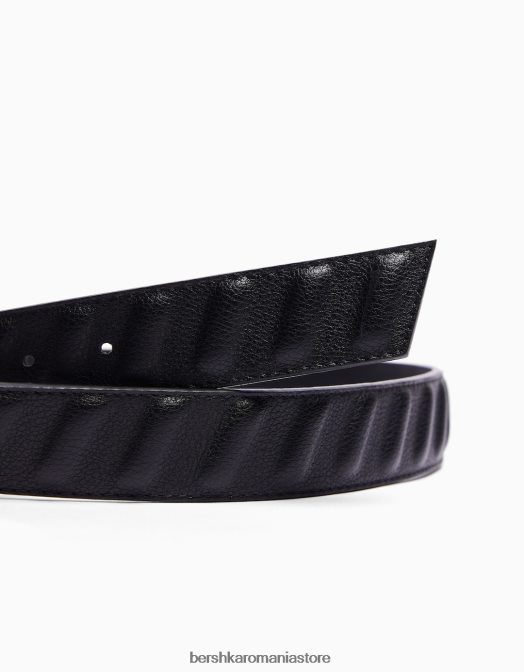 Bershka bărbați centura din imitatie de piele negru Z86D3634 accesorii