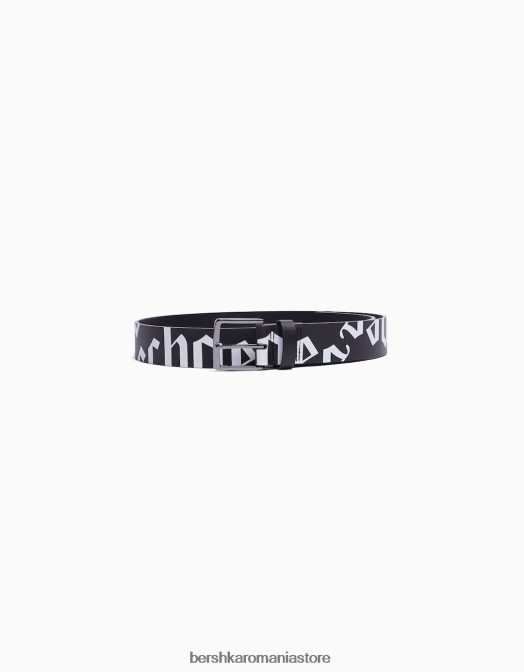 Bershka bărbați centura imprimata negru Z86D3641 accesorii