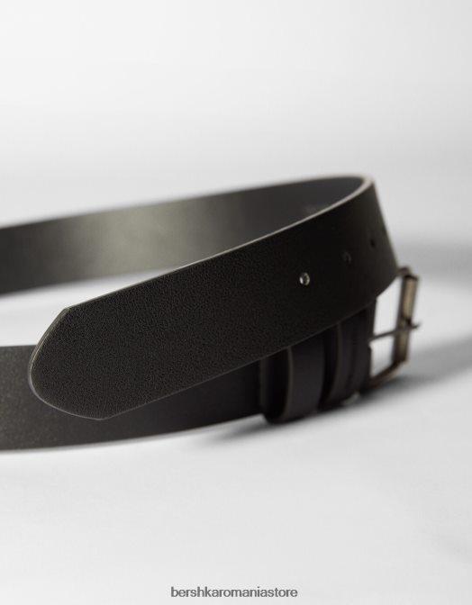 Bershka bărbați centura lata din imitatie de piele negru Z86D3638 accesorii
