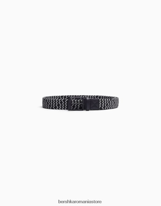 Bershka bărbați curea împletită bej negru Z86D3628 accesorii
